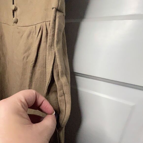 NWTs Olivaceous Ramie Blend Cropped Jumpsuit Size Small - Picture 7 of 12